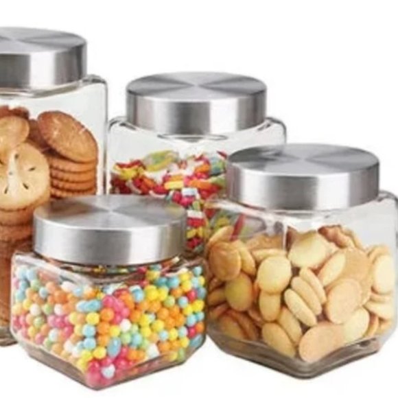 Canister Set & Stainless Steel Lids ( 8p set) - Picture 1 of 2